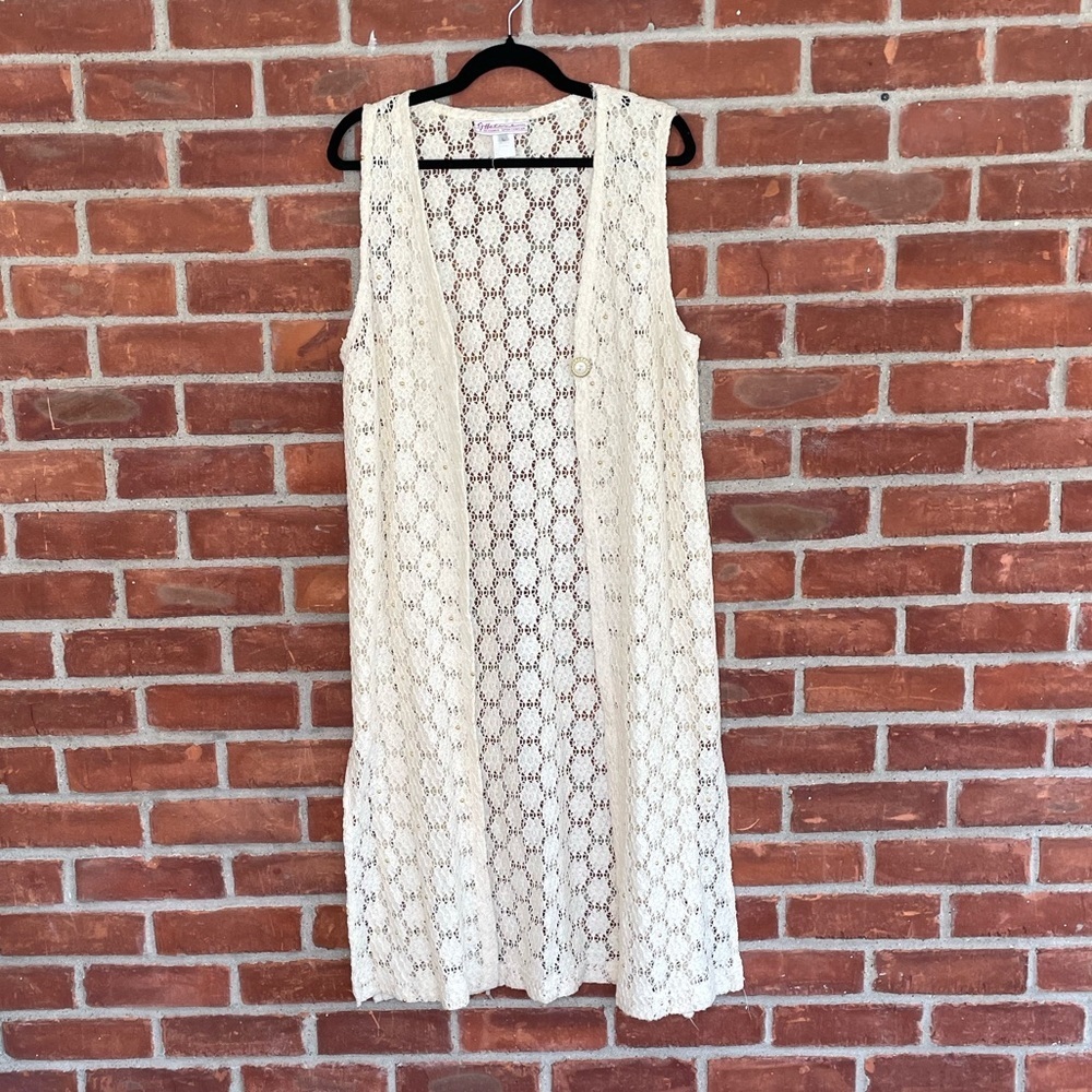 Vintage crochet midi vest